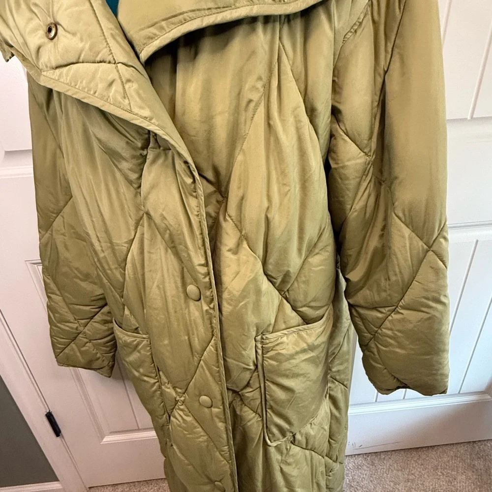 Free People We the Free Joanna Maxi Puffer Jacket Sz M Olive Green_4